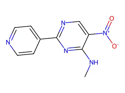 N-methyl-5-nitro-2-(4-pyridinyl)-4-pyrimidinamine structure