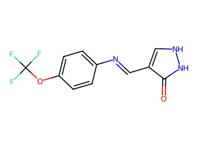4-{[4-(trifluoromethoxy)anilino]methylene}-2,4-dihydro-3H-pyrazol-3-one structure