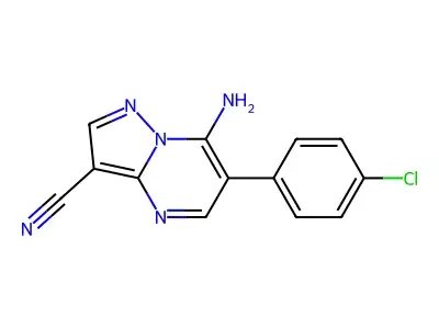 7-Amino-6-(4-chlorophenyl)pyrazolo[1,5-a]pyrimidine-3-carbonitrile structure