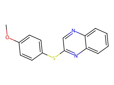 Methyl 4-(2-quinoxalinylsulfanyl)phenyl ether structure