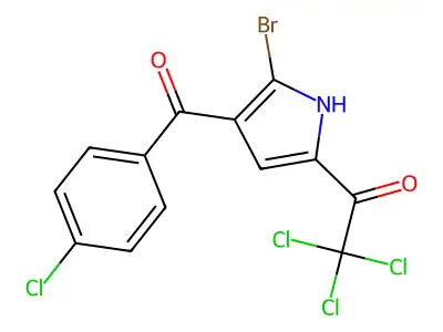 1-[5-bromo-4-(4-chlorobenzoyl)-1H-pyrrol-2-yl]-2,2,2-trichloroethanone structure