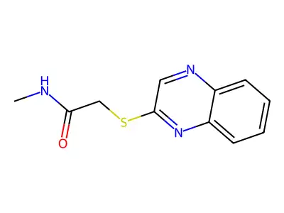 N-methyl-2-(2-quinoxalinylsulfanyl)acetamide structure