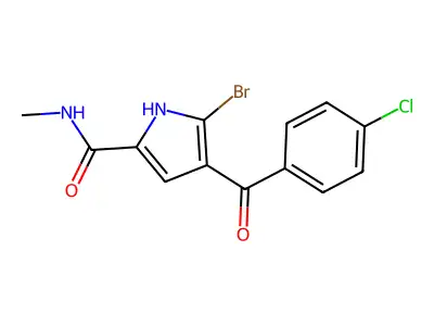 5-bromo-4-(4-chlorobenzoyl)-N-methyl-1H-pyrrole-2-carboxamide structure