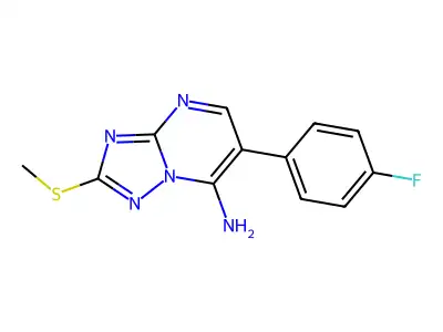 6-(4-Fluorophenyl)-2-(methylsulfanyl)[1,2,4]triazolo[1,5-a]pyrimidin-7-amine structure