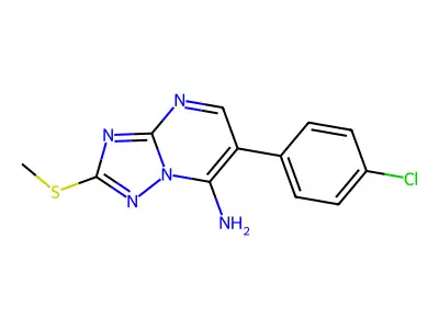6-(4-Chlorophenyl)-2-(methylthio)[1,2,4]triazolo[1,5-a]pyrimidin-7-amine structure