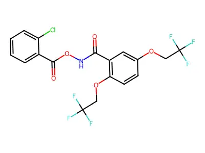 [[2,5-Bis(2,2,2-trifluoroethoxy)benzoyl]amino] 2-chlorobenzoate structure