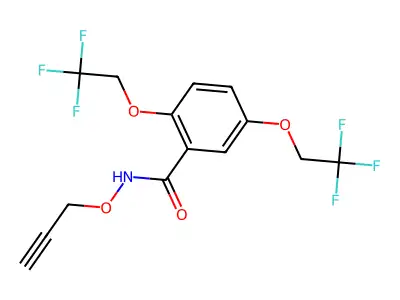 N-(2-propynyloxy)-2,5-bis(2,2,2-trifluoroethoxy)benzenecarboxamide structure