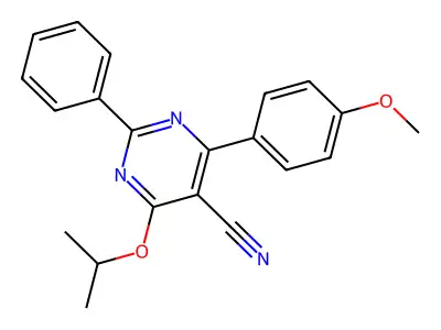 4-Isopropoxy-6-(4-methoxyphenyl)-2-phenyl-5-pyrimidinecarbonitrile structure