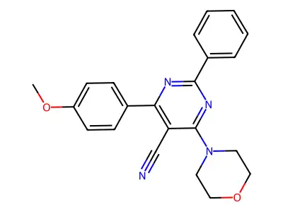 4-(4-Methoxyphenyl)-6-morpholino-2-phenyl-5-pyrimidinecarbonitrile structure