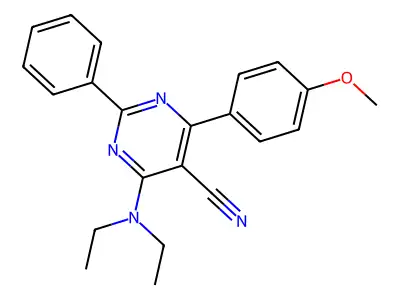 4-(Diethylamino)-6-(4-methoxyphenyl)-2-phenyl-5-pyrimidinecarbonitrile structure