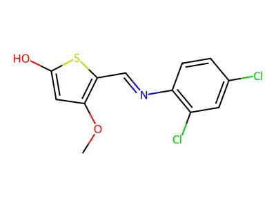 5-[(2,4-dichloroanilino)methylene]-4-methoxy-2(5H)-thiophenone structure