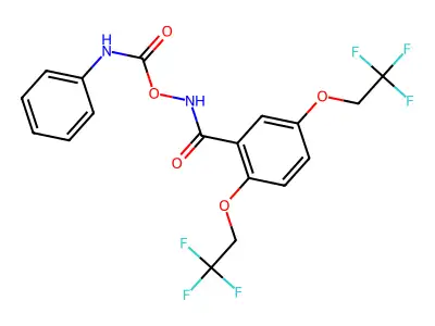 [[2,5-bis(2,2,2-trifluoroethoxy)benzoyl]amino] N-phenylcarbamate structure