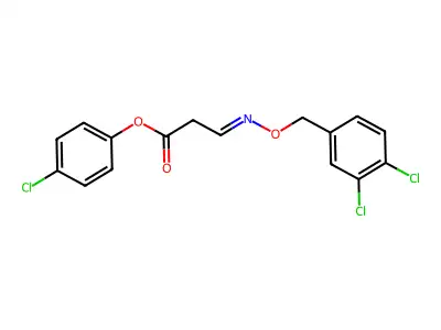 4-Chlorophenyl 3-{[(3,4-dichlorobenzyl)oxy]imino}propanoate structure