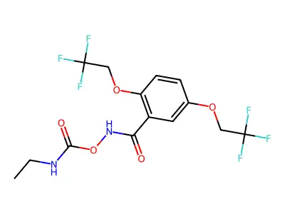 N-{[(ethylamino)carbonyl]oxy}-2,5-bis(2,2,2-trifluoroethoxy)benzenecarboxamide structure