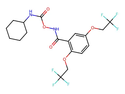 [[2,5-bis(2,2,2-trifluoroethoxy)benzoyl]amino] N-cyclohexylcarbamate structure