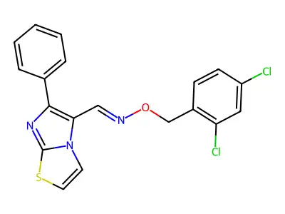6-phenylimidazo[2,1-b][1,3]thiazole-5-carbaldehyde O-(2,4-dichlorobenzyl)oxime structure