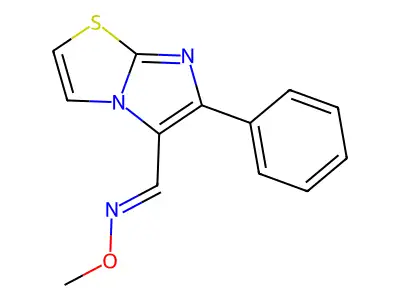N-methoxy-1-(6-phenylimidazo[2,1-b][1,3]thiazol-5-yl)methanimine structure