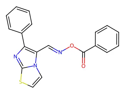 [(6-Phenylimidazo[2,1-b][1,3]thiazol-5-yl)methylideneamino] benzoate structure
