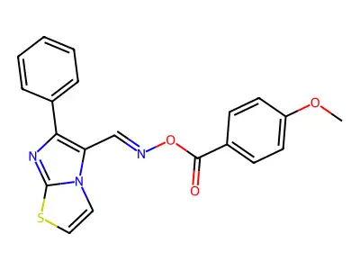 [(6-Phenylimidazo[2,1-b][1,3]thiazol-5-yl)methylideneamino] 4-methoxybenzoate structure