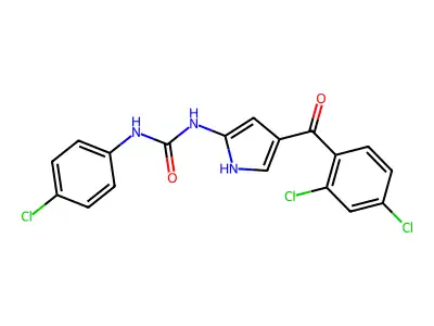 1-(4-chlorophenyl)-3-[4-(2,4-dichlorobenzoyl)-1H-pyrrol-2-yl]urea structure