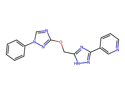 3-[5-[(1-phenyl-1,2,4-triazol-3-yl)oxymethyl]-1H-1,2,4-triazol-3-yl]pyridine structure