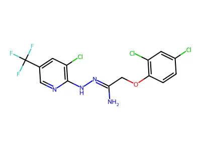 N'-[[3-chloro-5-(trifluoromethyl)pyridin-2-yl]amino]-2-(2,4-dichlorophenoxy)ethanimidamide structure
