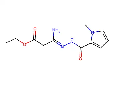 Ethyl 3-amino-3-[(1-methylpyrrole-2-carbonyl)hydrazinylidene]propanoate structure