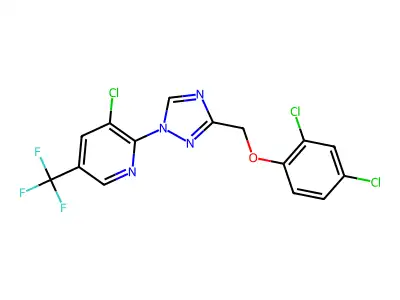 3-chloro-2-{3-[(2,4-dichlorophenoxy)methyl]-1H-1,2,4-triazol-1-yl}-5-(trifluoromethyl)pyridine structure