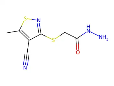 2-[(4-Cyano-5-methyl-3-isothiazolyl)sulfanyl]acetohydrazide structure