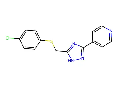 4-(3-{[(4-chlorophenyl)sulfanyl]methyl}-1H-1,2,4-triazol-5-yl)pyridine structure