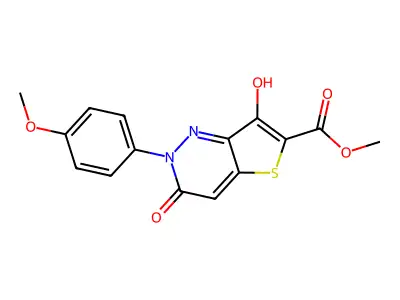 methyl 7-hydroxy-2-(4-methoxyphenyl)-3-oxo-2,3-dihydrothieno[3,2-c]pyridazine-6-carboxylate structure