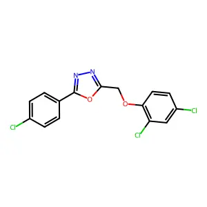 2-(4-Chlorophenyl)-5-[(2,4-dichlorophenoxy)methyl]-1,3,4-oxadiazole structure