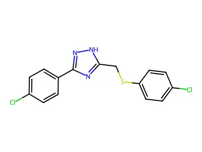 5-(4-chlorophenyl)-3-{[(4-chlorophenyl)sulfanyl]methyl}-1H-1,2,4-triazole structure