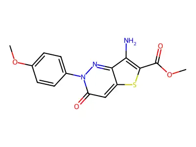 methyl 7-amino-2-(4-methoxyphenyl)-3-oxo-2,3-dihydrothieno[3,2-c]pyridazine-6-carboxylate structure