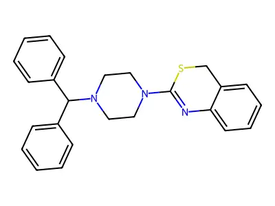 2-(4-benzhydrylpiperazino)-4H-3,1-benzothiazine structure