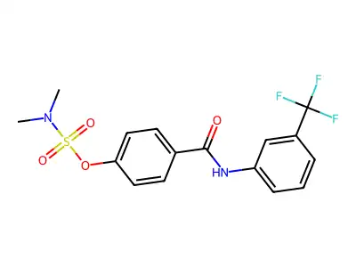 [4-[[3-(trifluoromethyl)phenyl]carbamoyl]phenyl] N,N-dimethylsulfamate structure