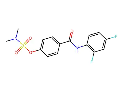 4-[(2,4-difluoroanilino)carbonyl]phenyl-N,N-dimethylsulfamate structure