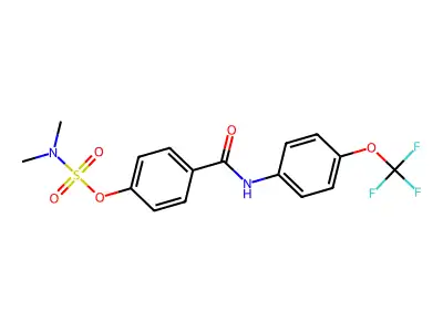 [4-[[4-(trifluoromethoxy)phenyl]carbamoyl]phenyl] N,N-dimethylsulfamate structure