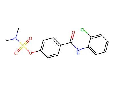 4-[(2-chloroanilino)carbonyl]phenyl-N,N-dimethylsulfamate structure
