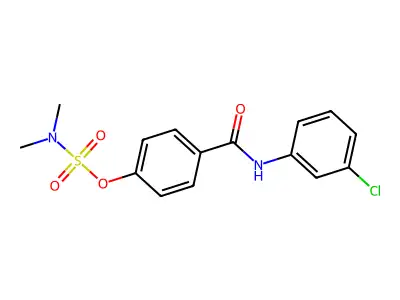 4-[(3-chloroanilino)carbonyl]phenyl-N,N-dimethylsulfamate structure