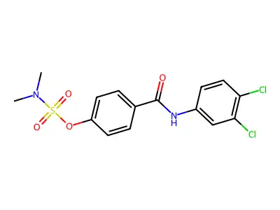 4-[(3,4-dichloroanilino)carbonyl]phenyl-N,N-dimethylsulfamate structure