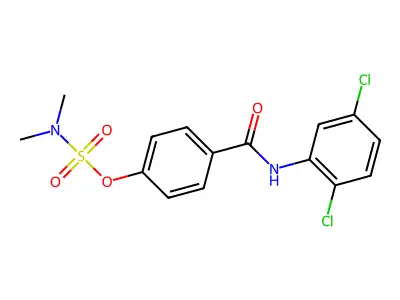 4-[(2,5-dichloroanilino)carbonyl]phenyl-N,N-dimethylsulfamate structure
