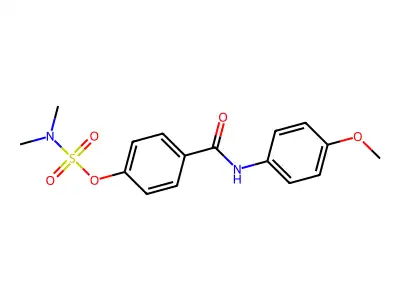 4-[(4-methoxyanilino)carbonyl]phenyl-N,N-dimethylsulfamate structure