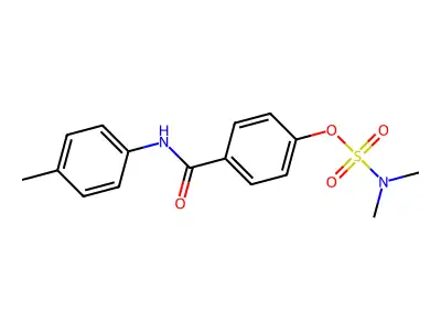 [4-[(4-methylphenyl)carbamoyl]phenyl] N,N-dimethylsulfamate structure