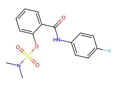 2-[(4-fluoroanilino)carbonyl]phenyl-N,N-dimethylsulfamate structure
