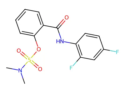 2-[(2,4-difluoroanilino)carbonyl]phenyl-N,N-dimethylsulfamate structure