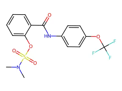 [2-[[4-(trifluoromethoxy)phenyl]carbamoyl]phenyl] N,N-dimethylsulfamate structure