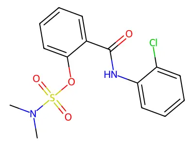 2-[(2-chloroanilino)carbonyl]phenyl-N,N-dimethylsulfamate structure