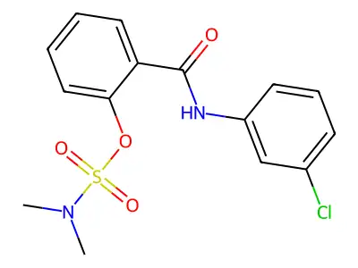 2-[(3-chloroanilino)carbonyl]phenyl-N,N-dimethylsulfamate structure