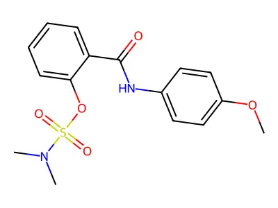 2-[(4-methoxyanilino)carbonyl]phenyl-N,N-dimethylsulfamate structure
